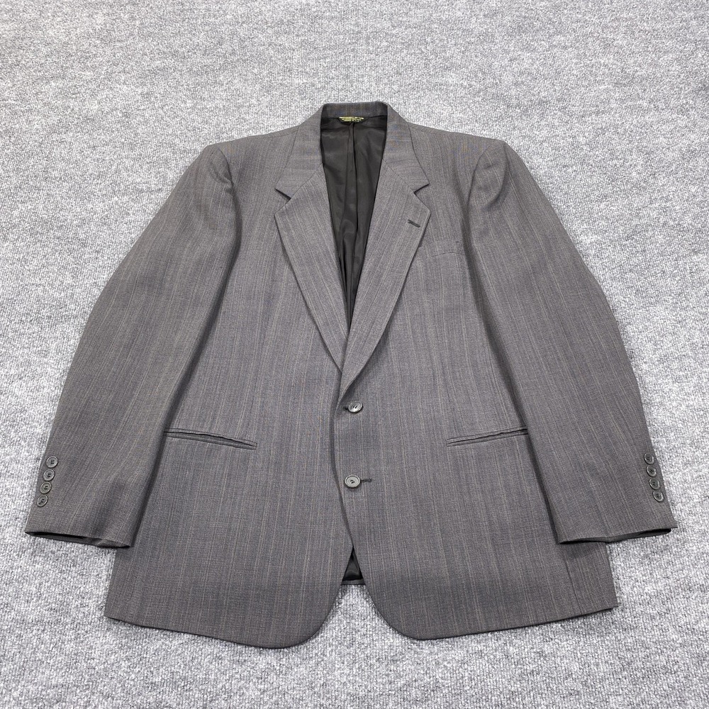Vintage Nino Cerruti Blazer Mens 46R Gray Wool Check Classic Sport Coat Made USA